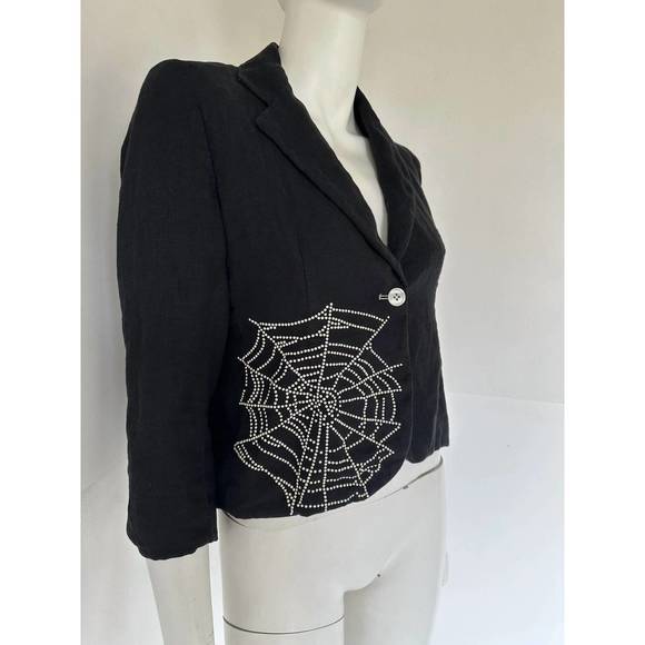 NEW LIBERTINE women's spider webs blazer in black - Picture 2 of 3